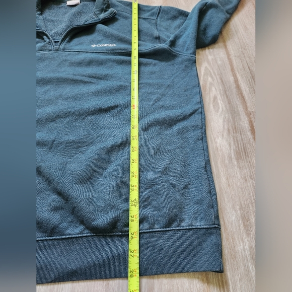 Columbia Teal Sweatshirt Pullover 1/4 Zip Long Sleeve Mock Neck Mens XL Fleece - Picture 7 of 8